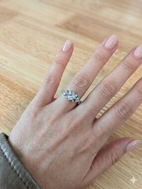 Silver Clear-Crystal Halo Engagement Ring - Women Jewelry Size 9